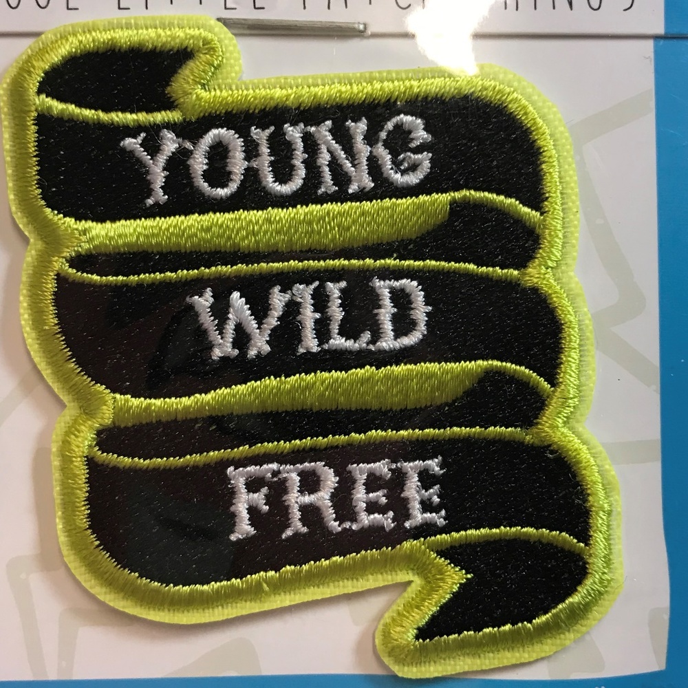 "Young Wild Free" Patch Retro Pop Sew Stick On